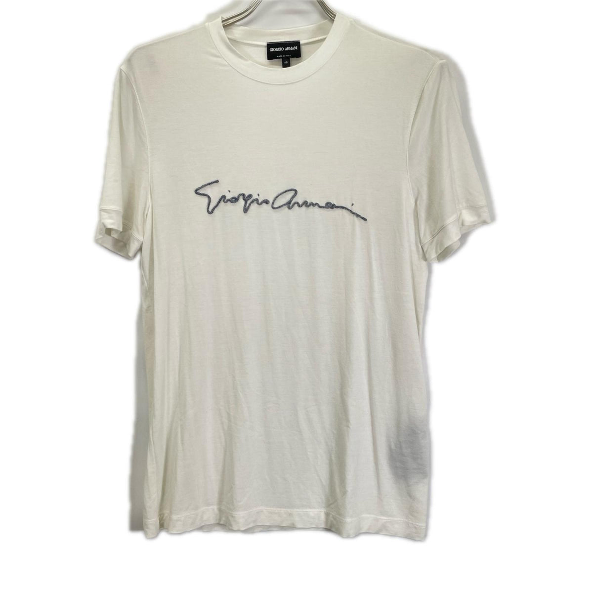 GIORGIOARMANI Logo Design Viscose T-Shirt White Size 48