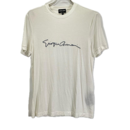 GIORGIOARMANI Logo Design Viscose T-Shirt White Size 48
