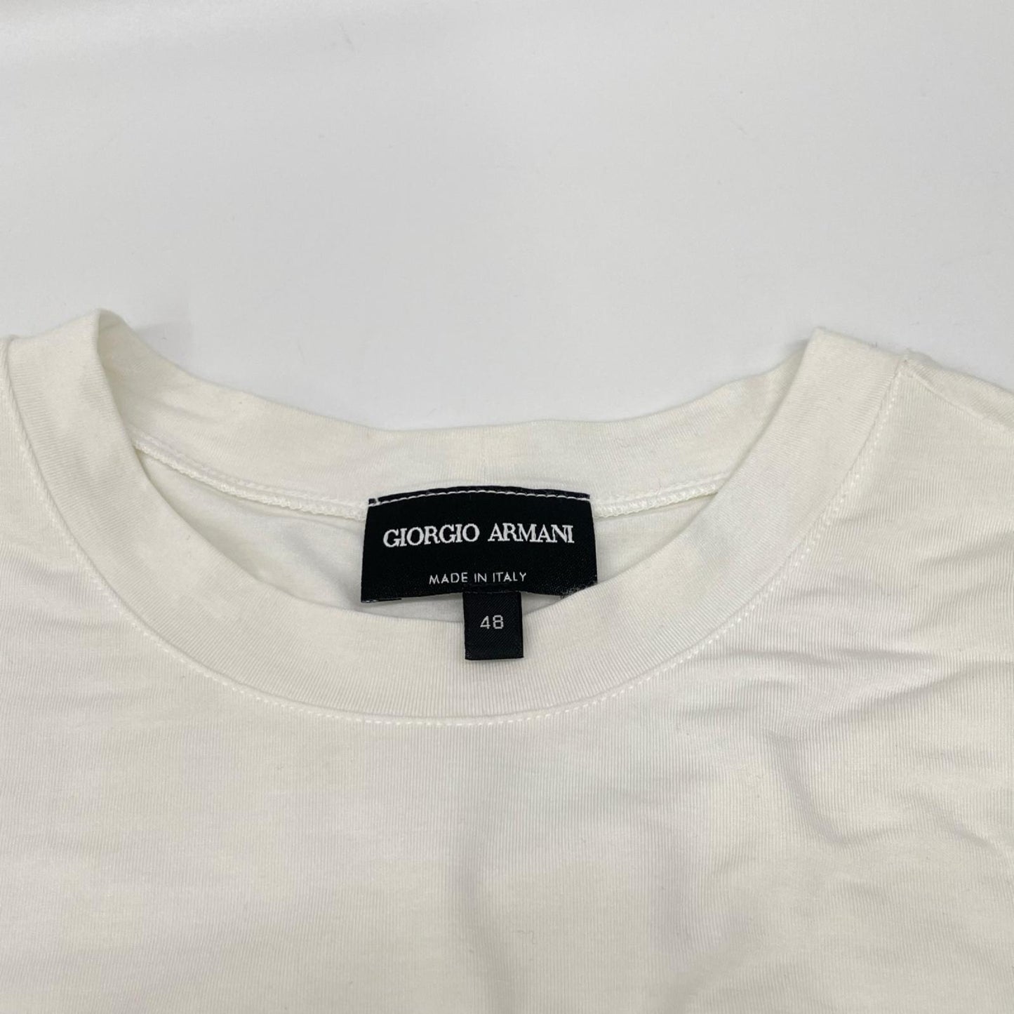 GIORGIOARMANI Logo Design Viscose T-Shirt White Size 48