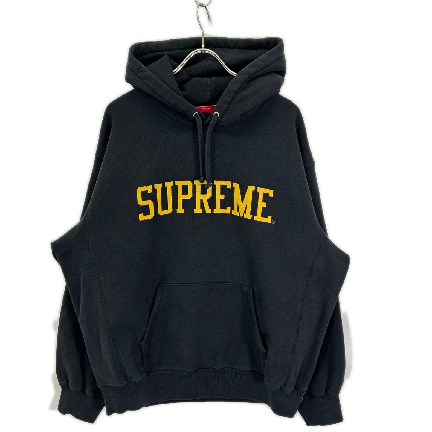 Supreme 23AW Varsity Pullover Cotton Hoodie Black Size L