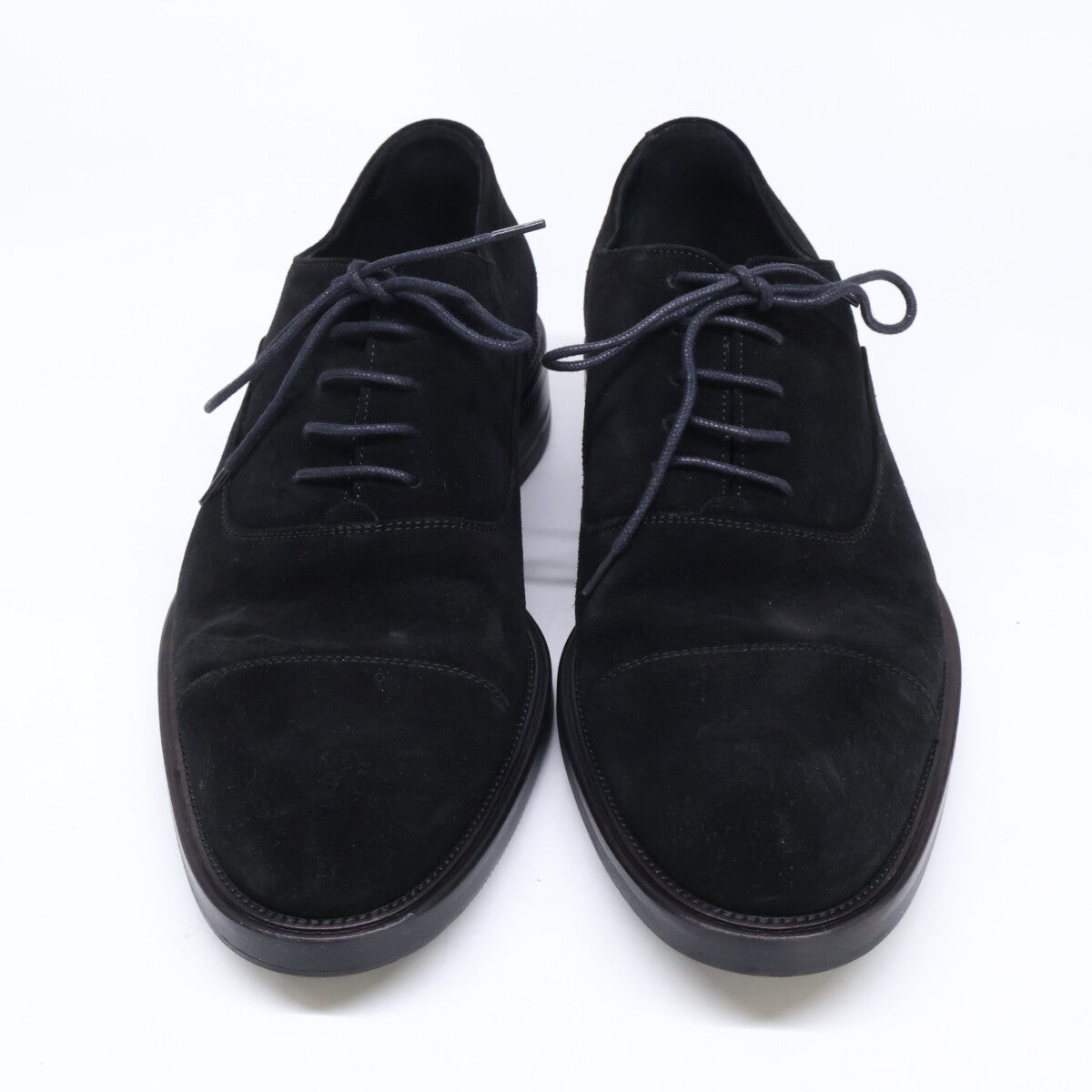 GIORGIOARMANI Suede Straight Tip Sneakers Black Size EU 40