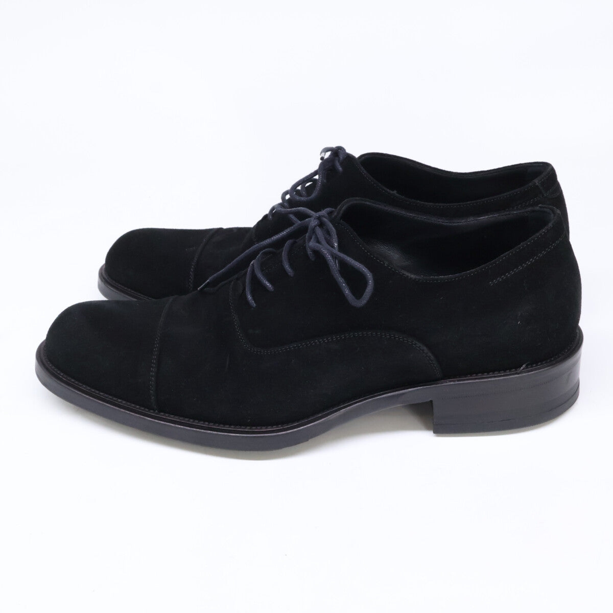 GIORGIOARMANI Suede Straight Tip Sneakers Black Size EU 40