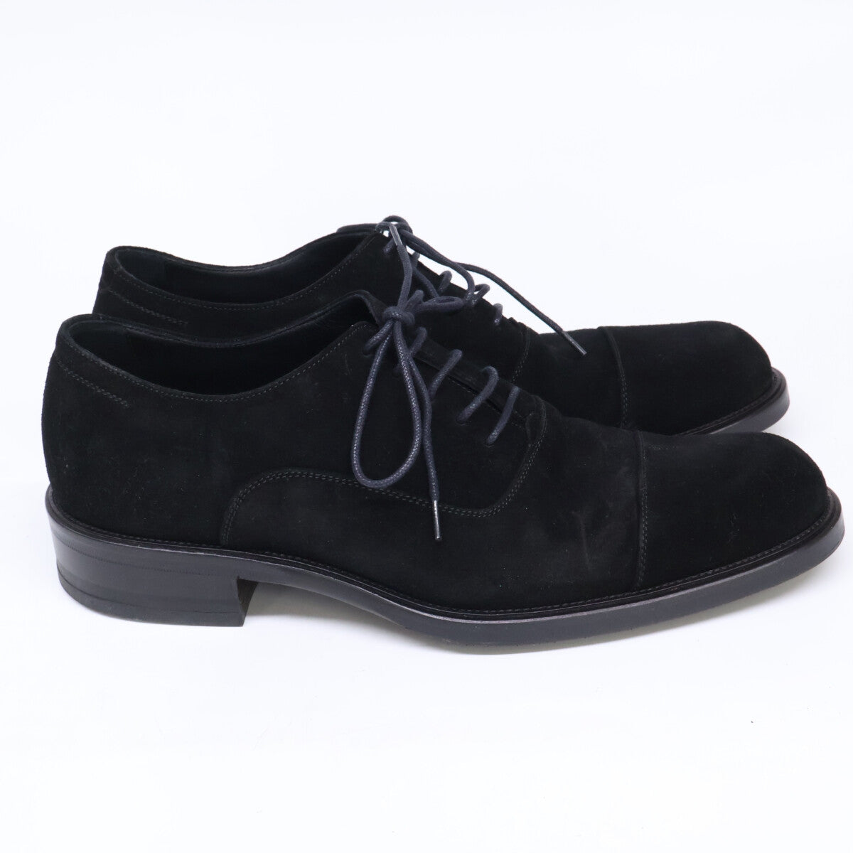 GIORGIOARMANI Suede Straight Tip Sneakers Black Size EU 40