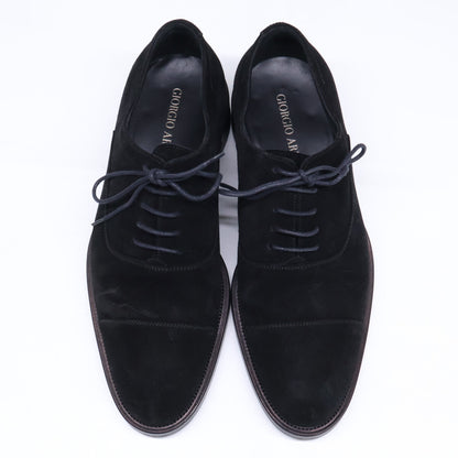 GIORGIOARMANI Suede Straight Tip Sneakers Black Size EU 40