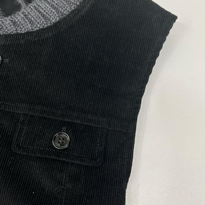 DOLCE&GABBANA Black/Gray Corduroy Knit Vest Size 48