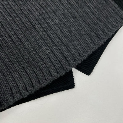 DOLCE&GABBANA Black/Gray Corduroy Knit Vest Size 48