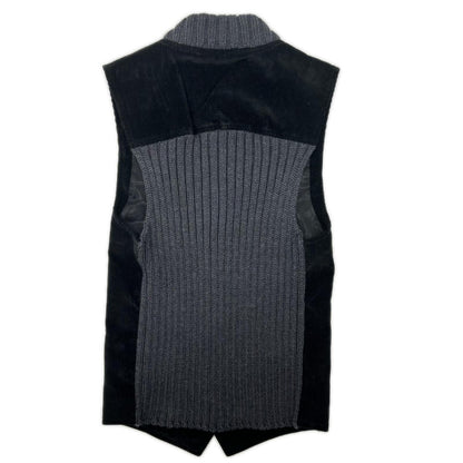 DOLCE&GABBANA Black/Gray Corduroy Knit Vest Size 48