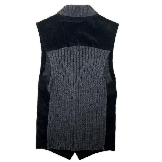 DOLCE&GABBANA Black/Gray Corduroy Knit Vest Size 48