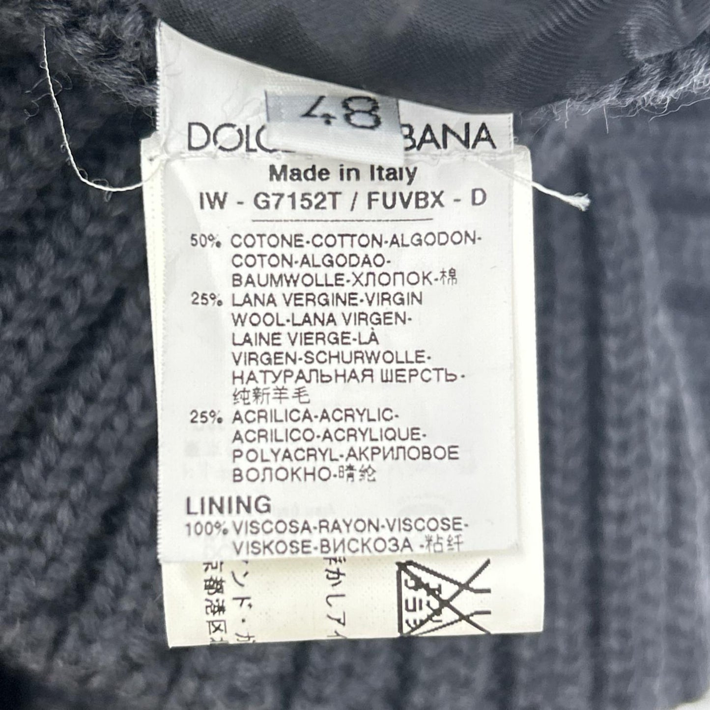 DOLCE&GABBANA Black/Gray Corduroy Knit Vest Size 48