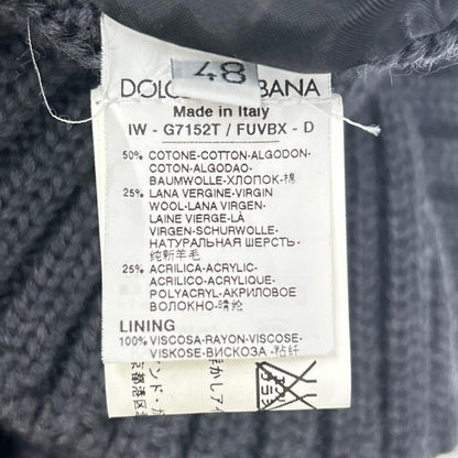 DOLCE&GABBANA Black/Gray Corduroy Knit Vest Size 48