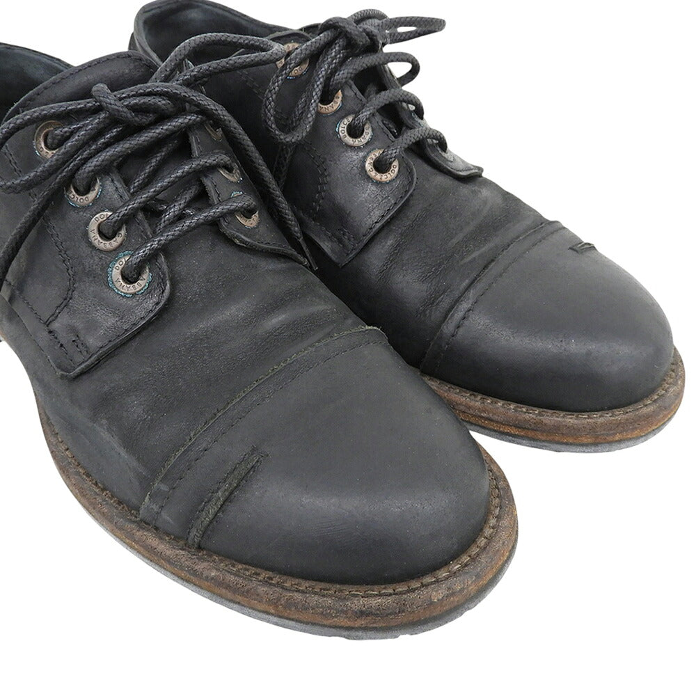 DOLCE&GABBANA 4-Hole Leather Sneakers Black Size 6