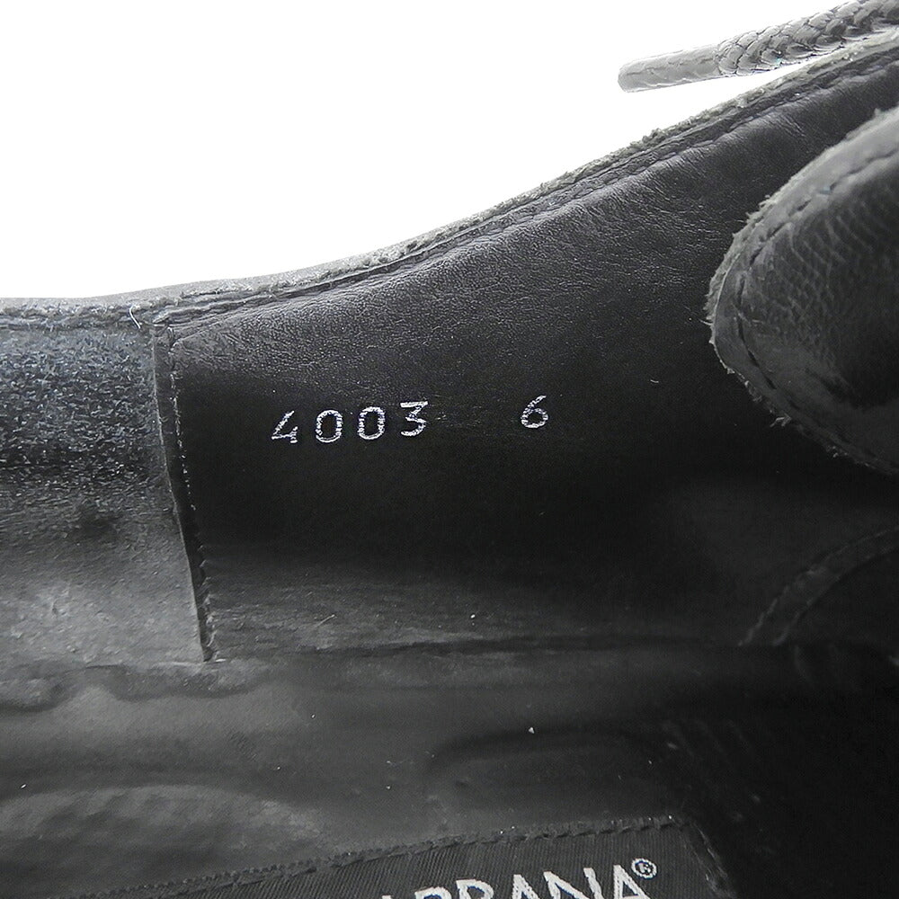 DOLCE&GABBANA 4-Hole Leather Sneakers Black Size 6