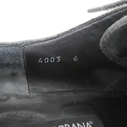 DOLCE&GABBANA 4-Hole Leather Sneakers Black Size 6