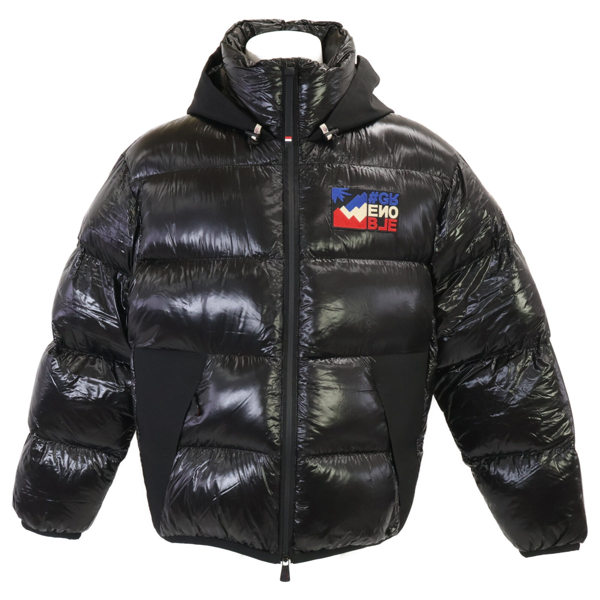 MONCLER GRENOBLE MARCASSIN Hooded Down Coat Black Size 3