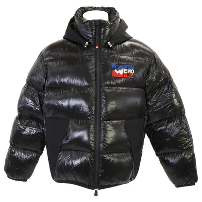 MONCLER GRENOBLE MARCASSIN Hooded Down Coat Black Size 3