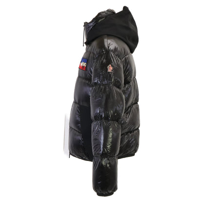 MONCLER GRENOBLE MARCASSIN Hooded Down Coat Black Size 3