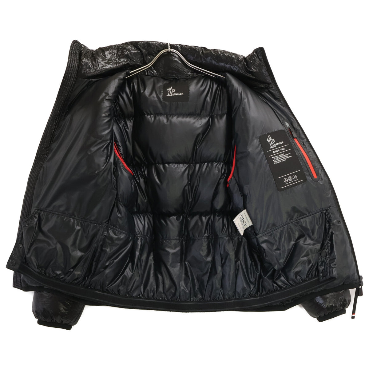 MONCLER GRENOBLE MARCASSIN Hooded Down Coat Black Size 3