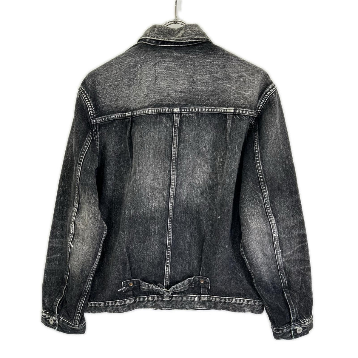 EVISU Black Seagull Print Denim Trucker Jacket Size S