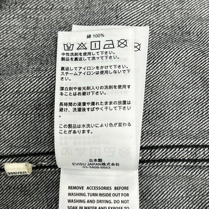EVISU Black Seagull Print Denim Trucker Jacket Size S