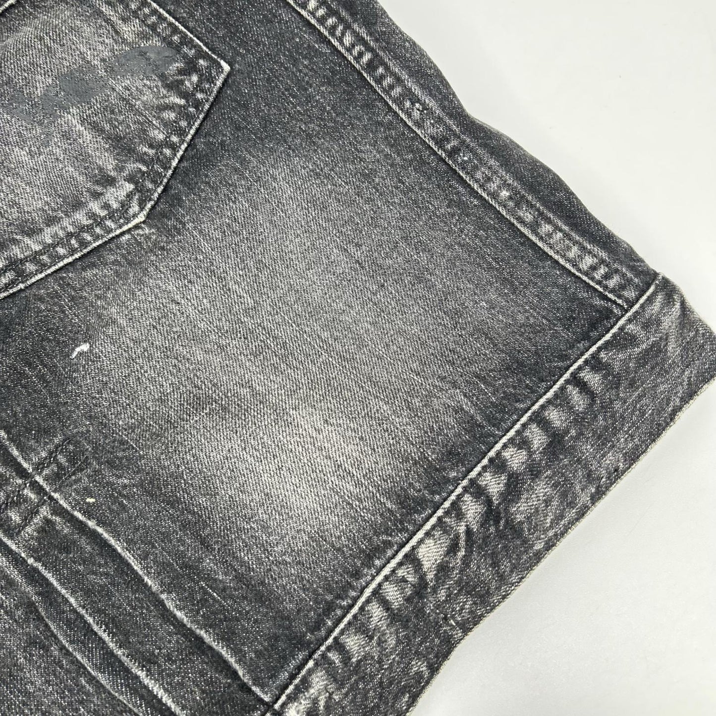 EVISU Black Seagull Print Denim Trucker Jacket Size S
