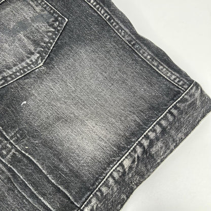 EVISU Black Seagull Print Denim Trucker Jacket Size S
