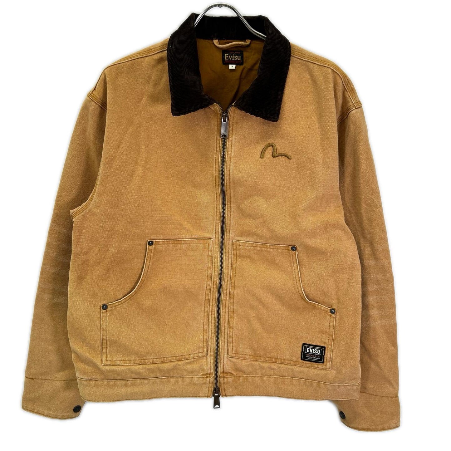 EVISU Washed Work Jacket Beige Size S