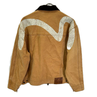 EVISU Washed Work Jacket Beige Size S
