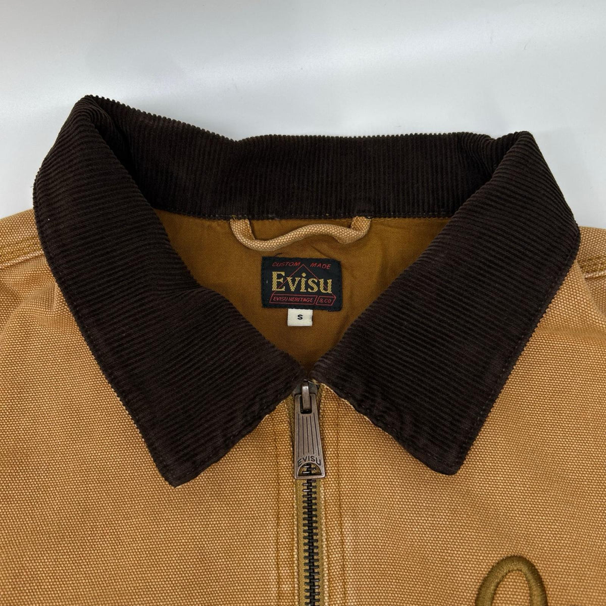 EVISU Washed Work Jacket Beige Size S
