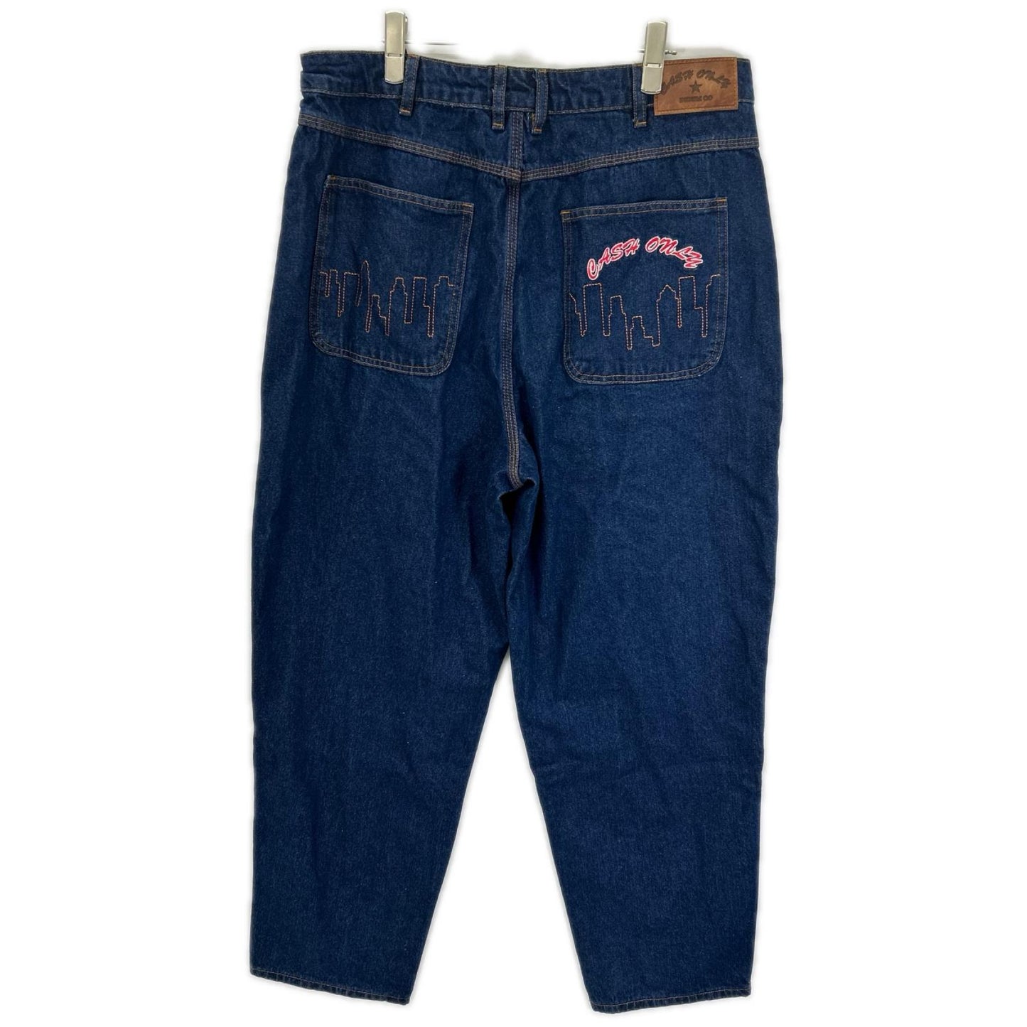 CASH ONLY Indigo Logo Baggy Denim Jeans Size L
