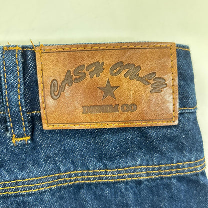 CASH ONLY Indigo Logo Baggy Denim Jeans Size L