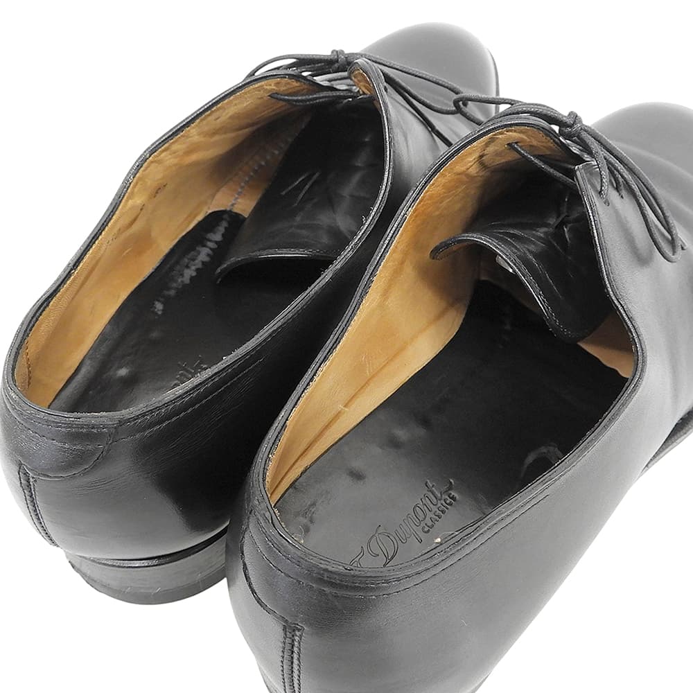 S.T. Dupont Black Leather Plain Toe Sneakers Size 9