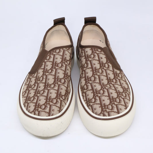 DIOR Oblique Jacquard Canvas Slip-Ons Brown Size EU 42