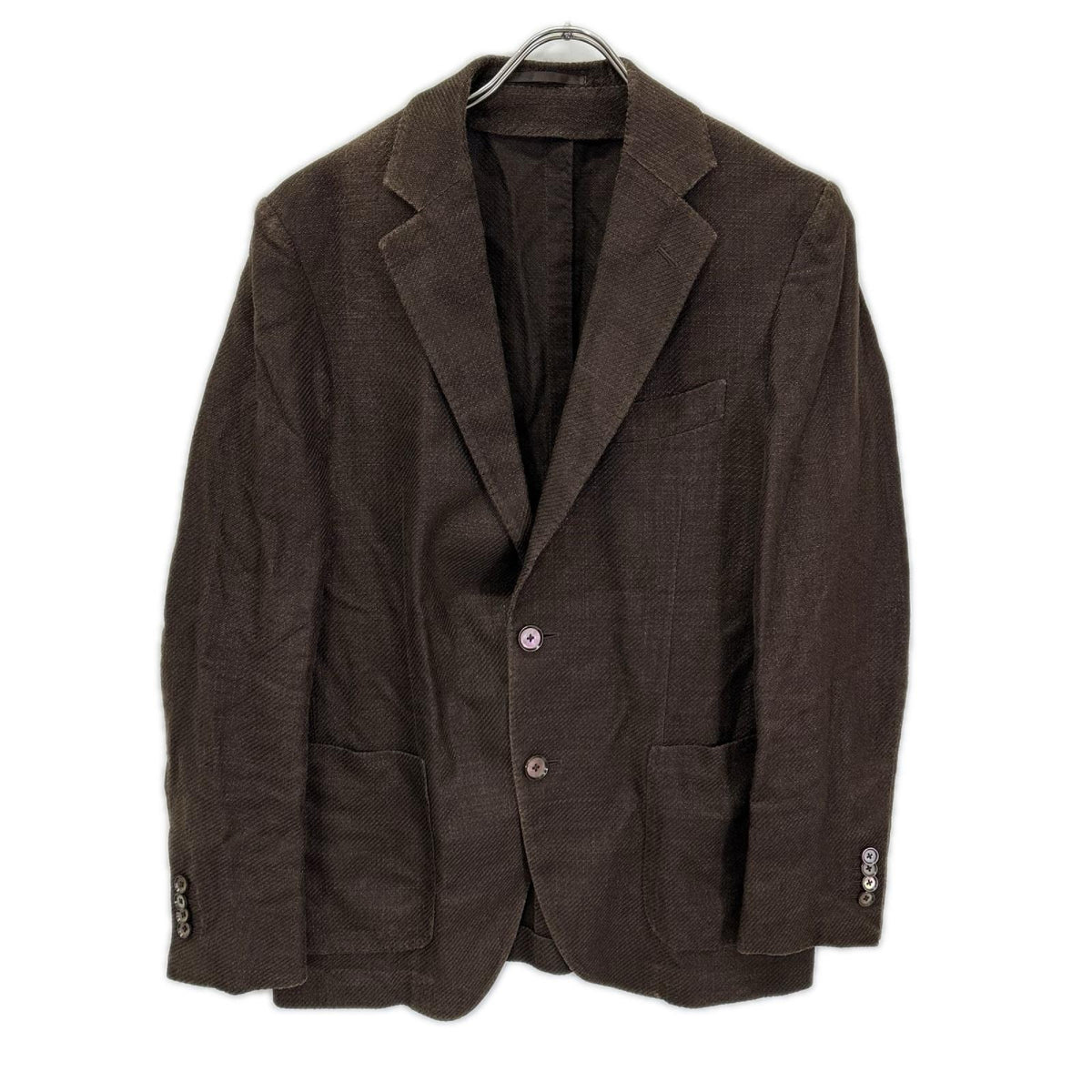 TOMORROWLAND PILGRIM Brown Zegna Cotton Silk Blazer Size 46