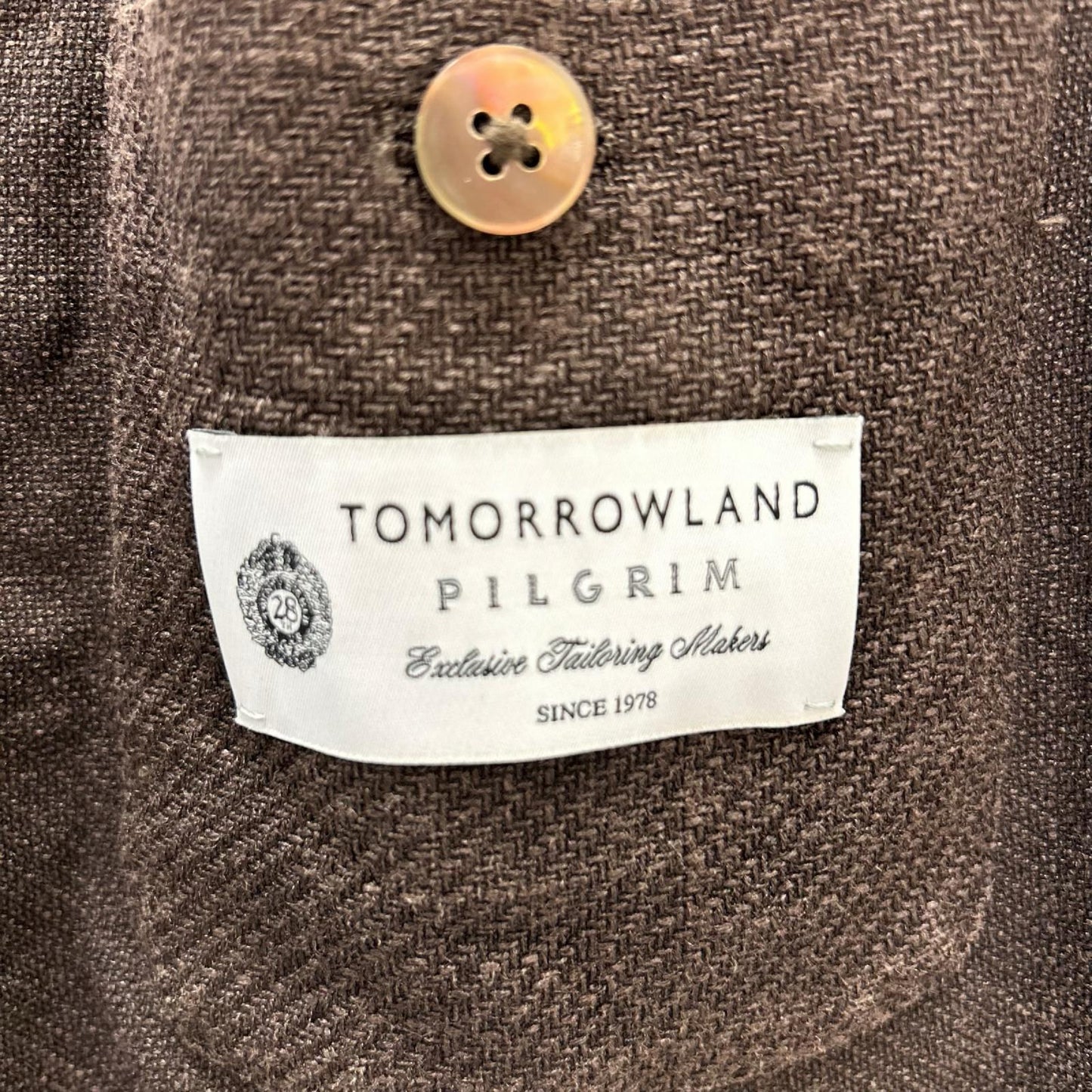 TOMORROWLAND PILGRIM Brown Zegna Cotton Silk Blazer Size 46