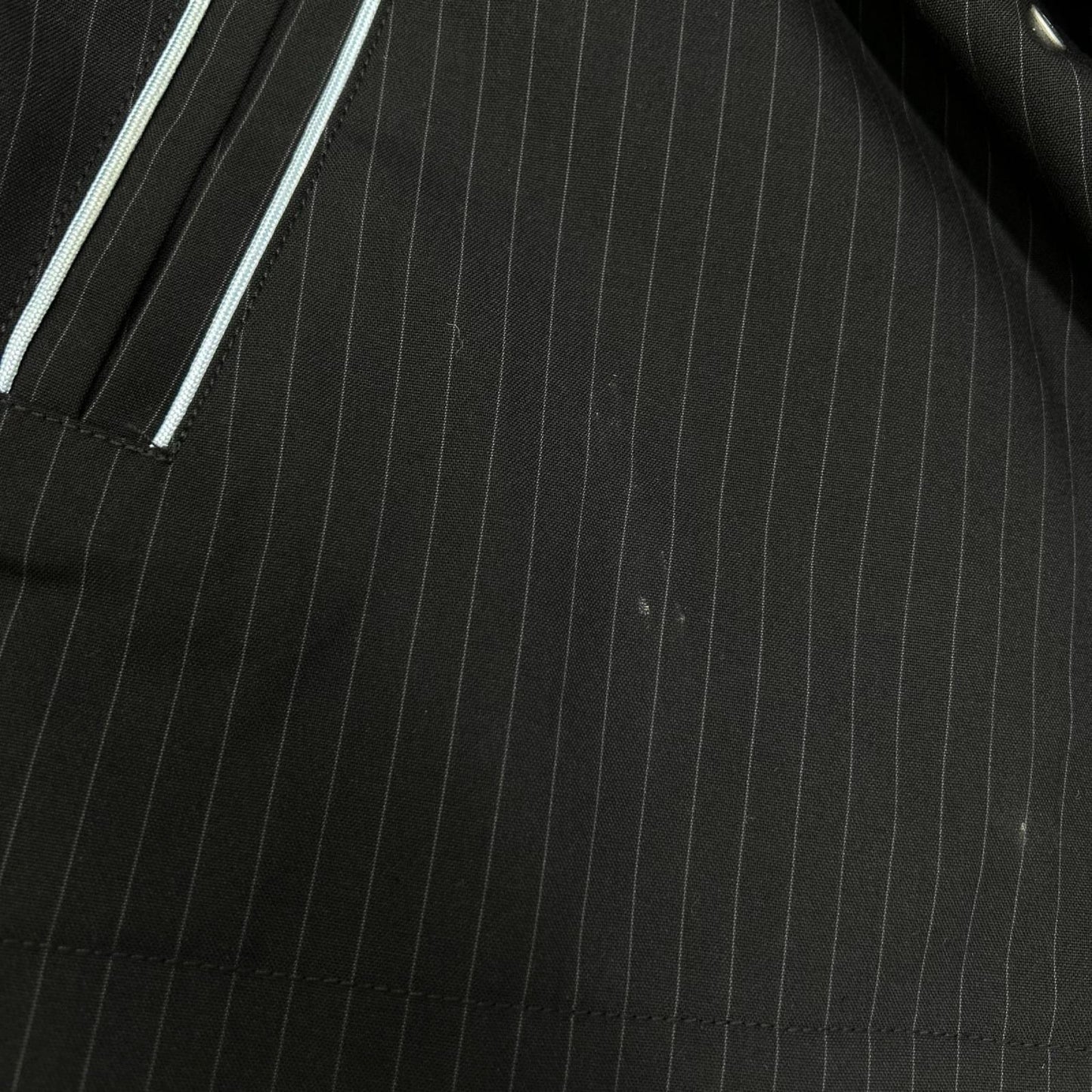 EVISU Black Logo Slogan Emb. Stripe Coach Jacket Size M