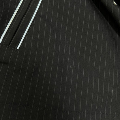 EVISU Black Logo Slogan Emb. Stripe Coach Jacket Size M