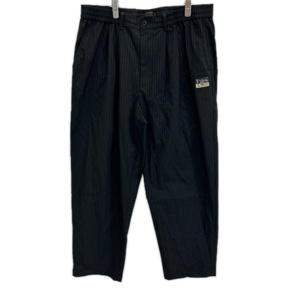 EVISU Black Seagull Emb. Stripe Tapered Woven Pants Size XL