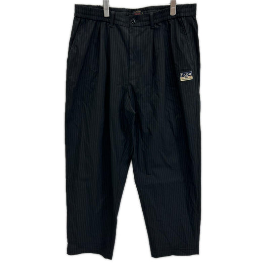 EVISU Black Seagull Emb. Stripe Tapered Woven Pants Size XL