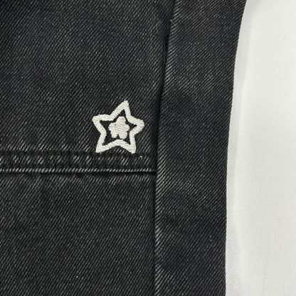 STAR TEAM Black Faded Double Knee Star Jeans Size 36