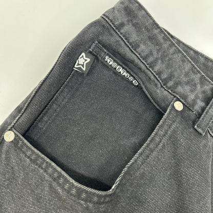STAR TEAM Black Faded Double Knee Star Jeans Size 36