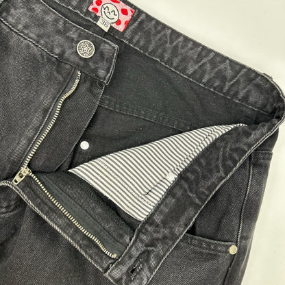 STAR TEAM Black Faded Double Knee Star Jeans Size 36