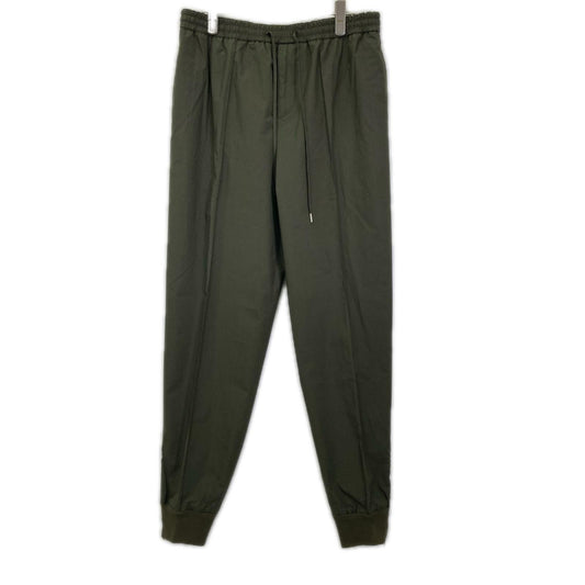 HERMES Khaki Cotton Center Press Zip Slit Joggers Size 40