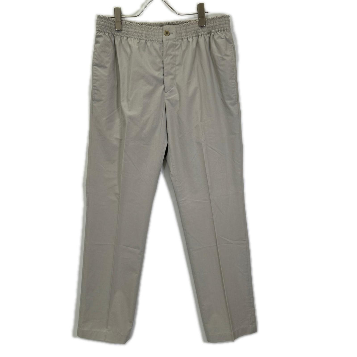 HERMES Light Gray Cotton Easy Button-Fly Slacks Size 42