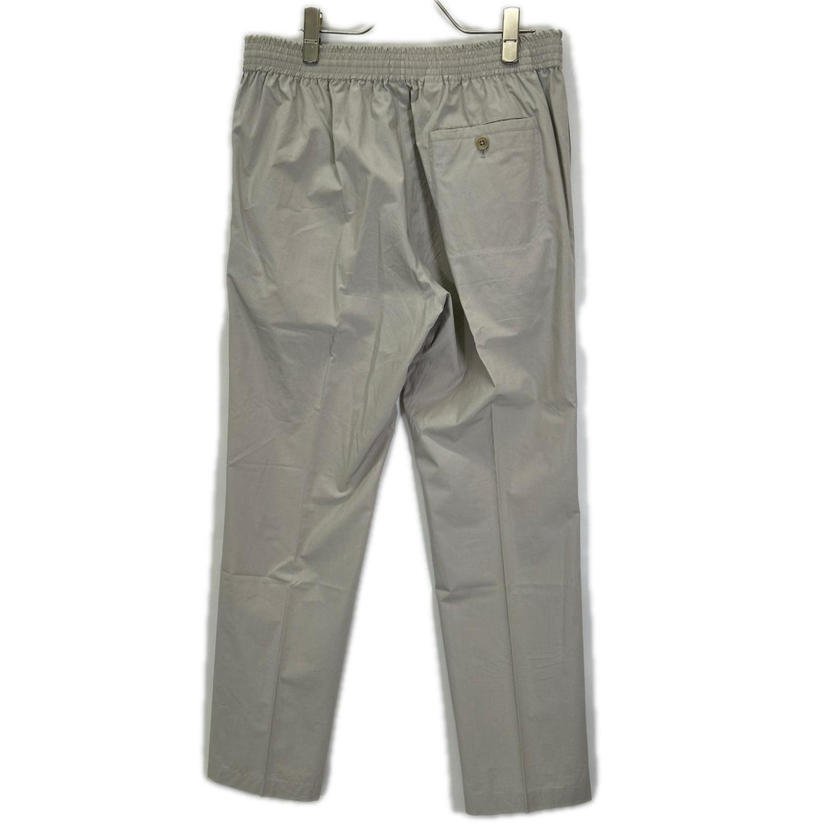 HERMES Light Gray Cotton Easy Button-Fly Slacks Size 42