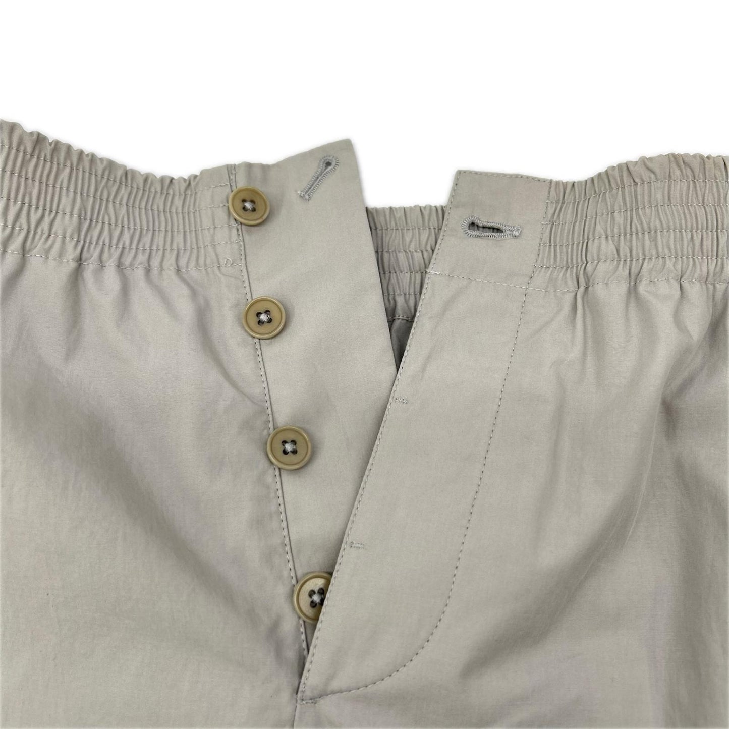 HERMES Light Gray Cotton Easy Button-Fly Slacks Size 42