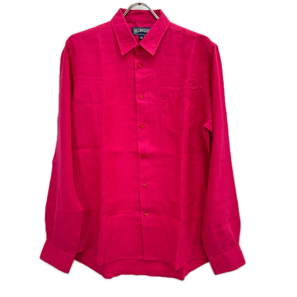 N/A Pink Linen Long Sleeve Shirt Size M