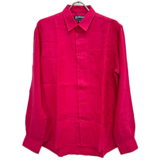N/A Pink Linen Long Sleeve Shirt Size M