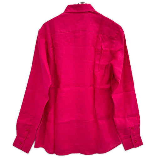 N/A Pink Linen Long Sleeve Shirt Size M