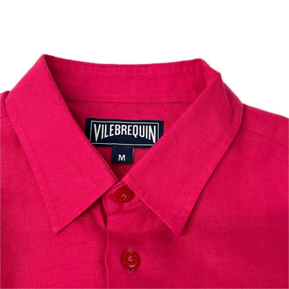 N/A Pink Linen Long Sleeve Shirt Size M