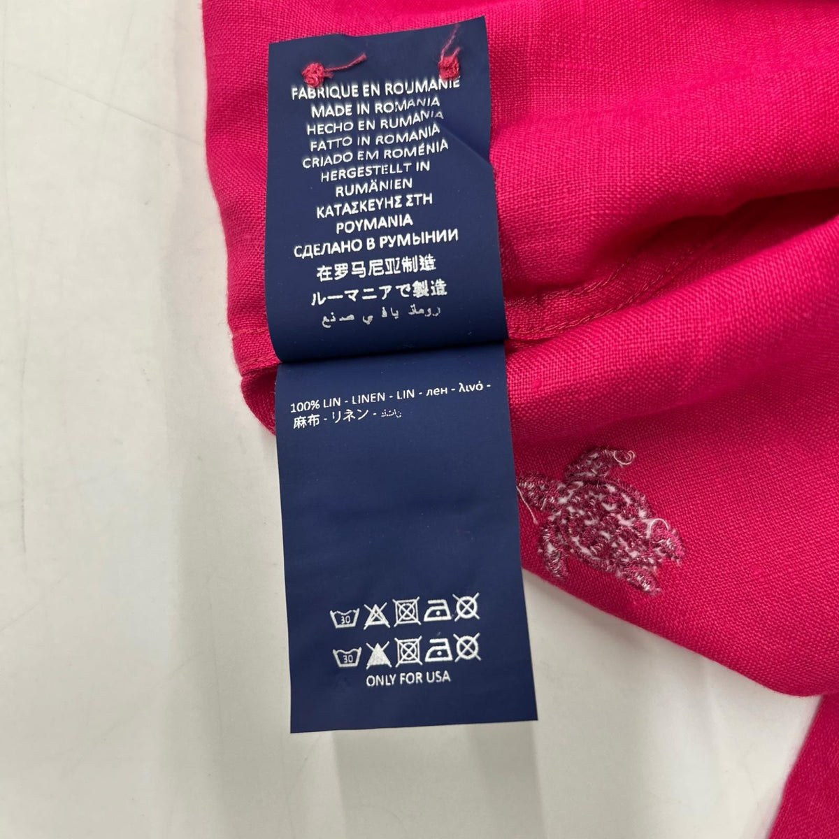 N/A Pink Linen Long Sleeve Shirt Size M